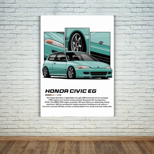 Honda Civic EG Metal Poster