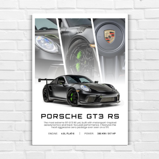 Porsche GT3 RS Metal Poster