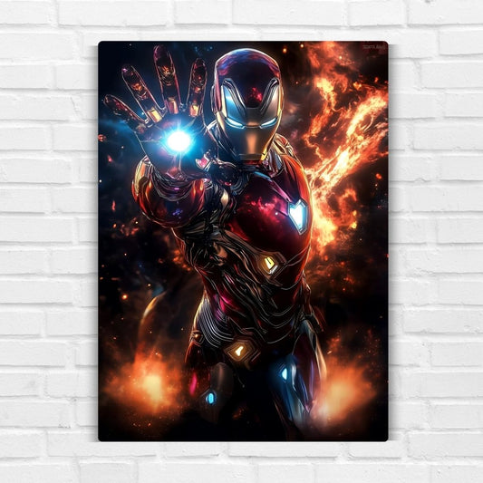 Iron Man In Action Metal Poster