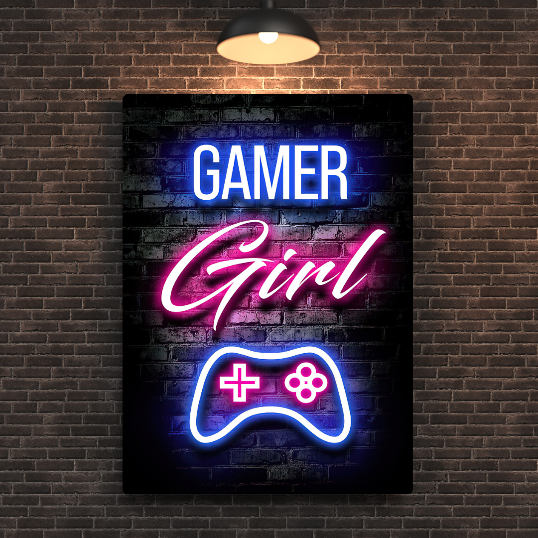 Gamer Girl Metal Poster