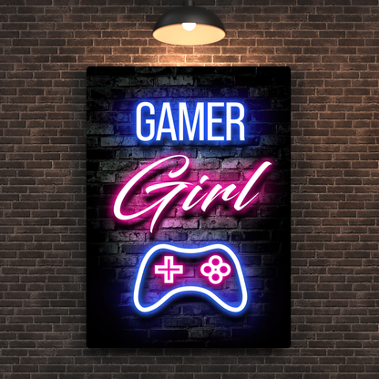 Gamer Girl Metal Poster