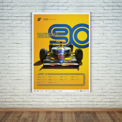 F1 World Champions 1990-1999 Metal Poster