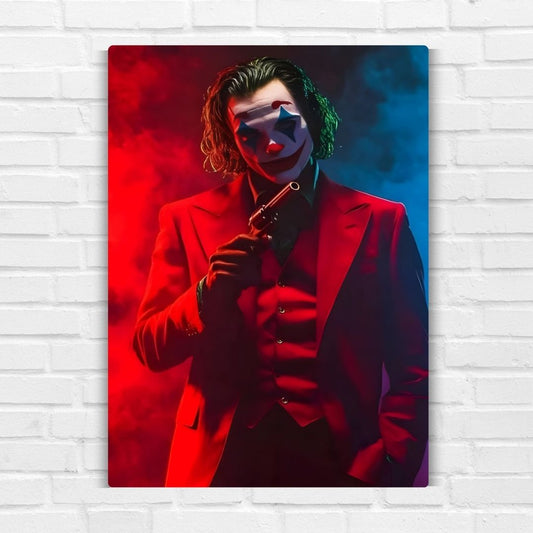 Joker In Action Metal Poster