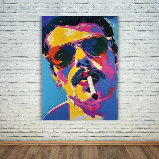 Freddie Mercury Smoking Metal Poster