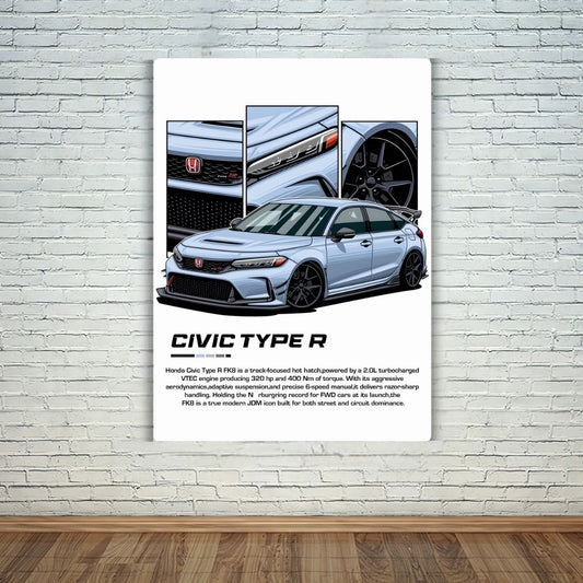 Civic Type R Metal Poster
