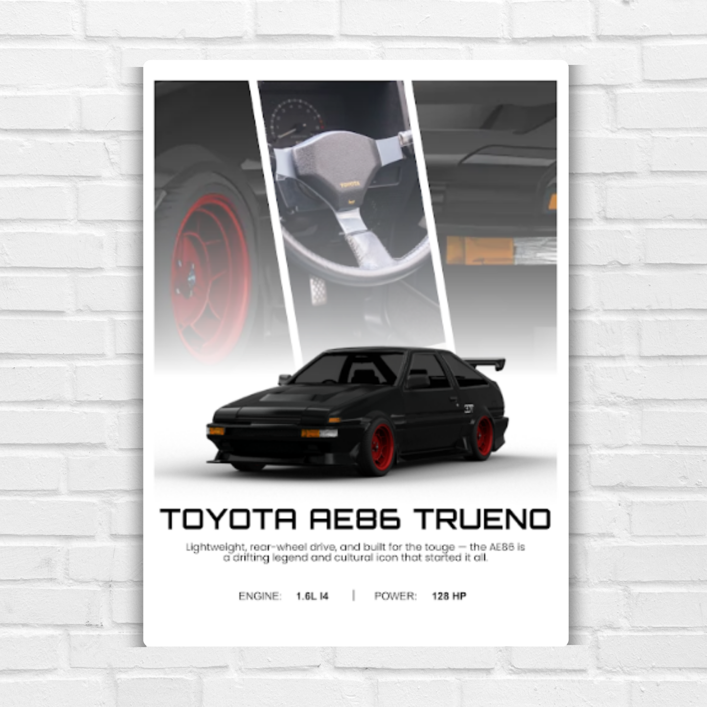 Toyota AE86 Trueno Metal Poster