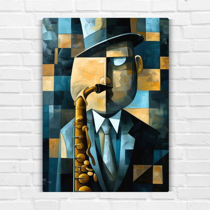 Jazz Musician Canvas Metal Poster