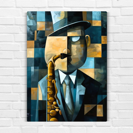 Jazz Musician Canvas Metal Poster
