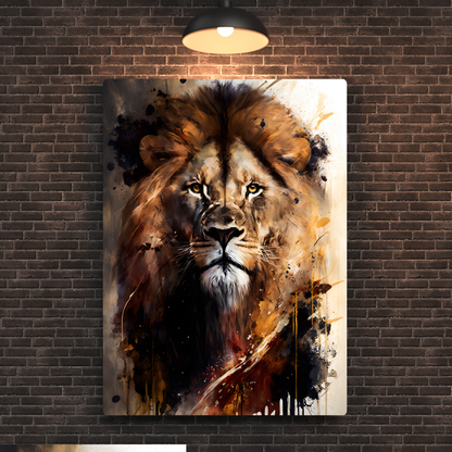 Lion Painting Metal Poster