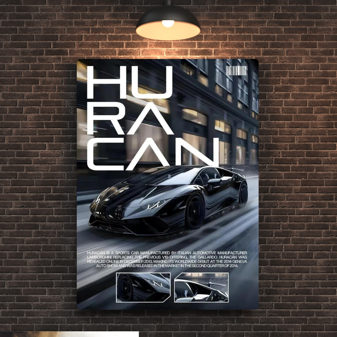Huracan Metal Poster