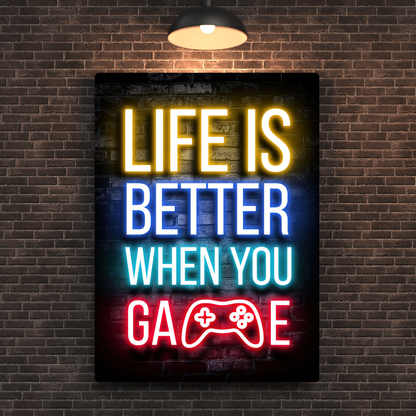 Gamer Life Metal Poster