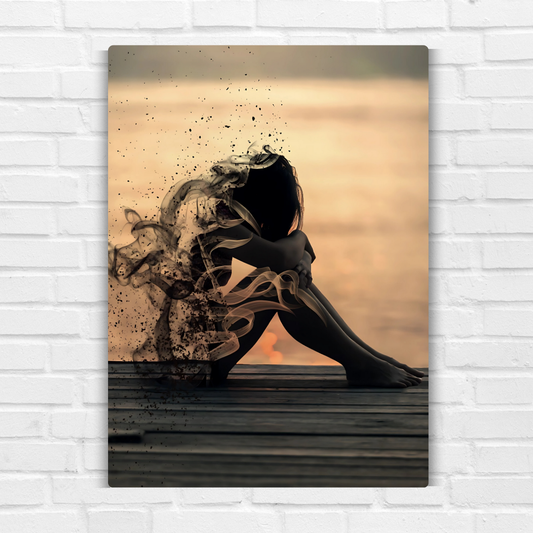 Girl Fading Away Metal Poster