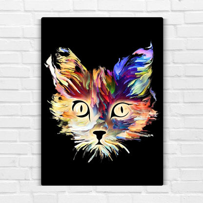Abstract Cat Metal Poster