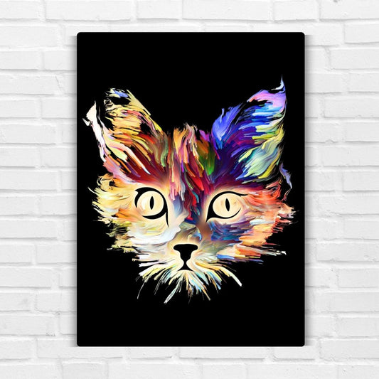 Abstract Cat Metal Poster