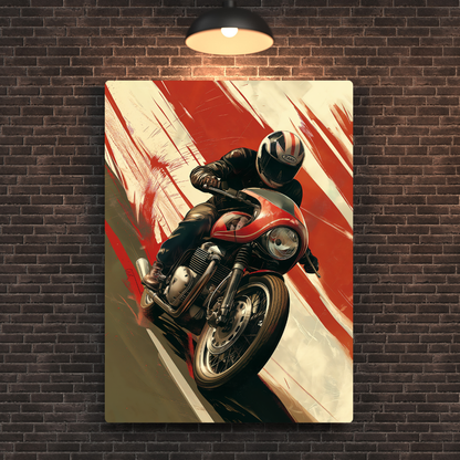 Biker Dude Metal Poster