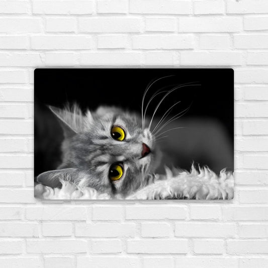 Golden Eyed Cat Metal Poster