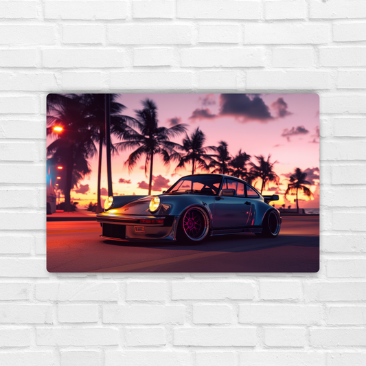 Sunset Drive Metal Poster