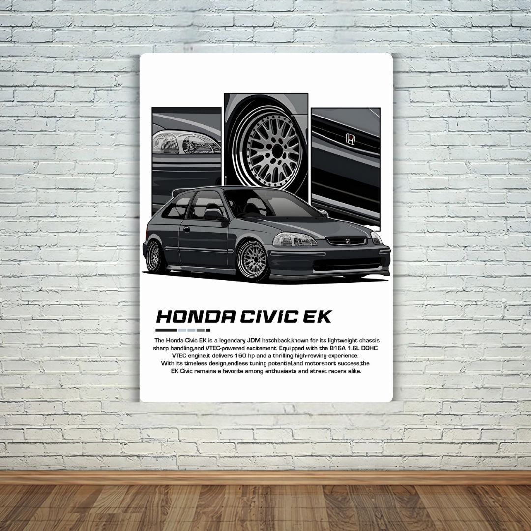 Honda Civic EK Metal Poster