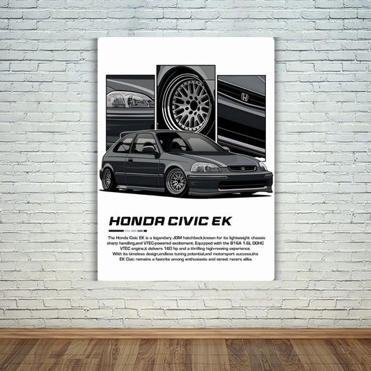 Honda Civic EK Metal Poster