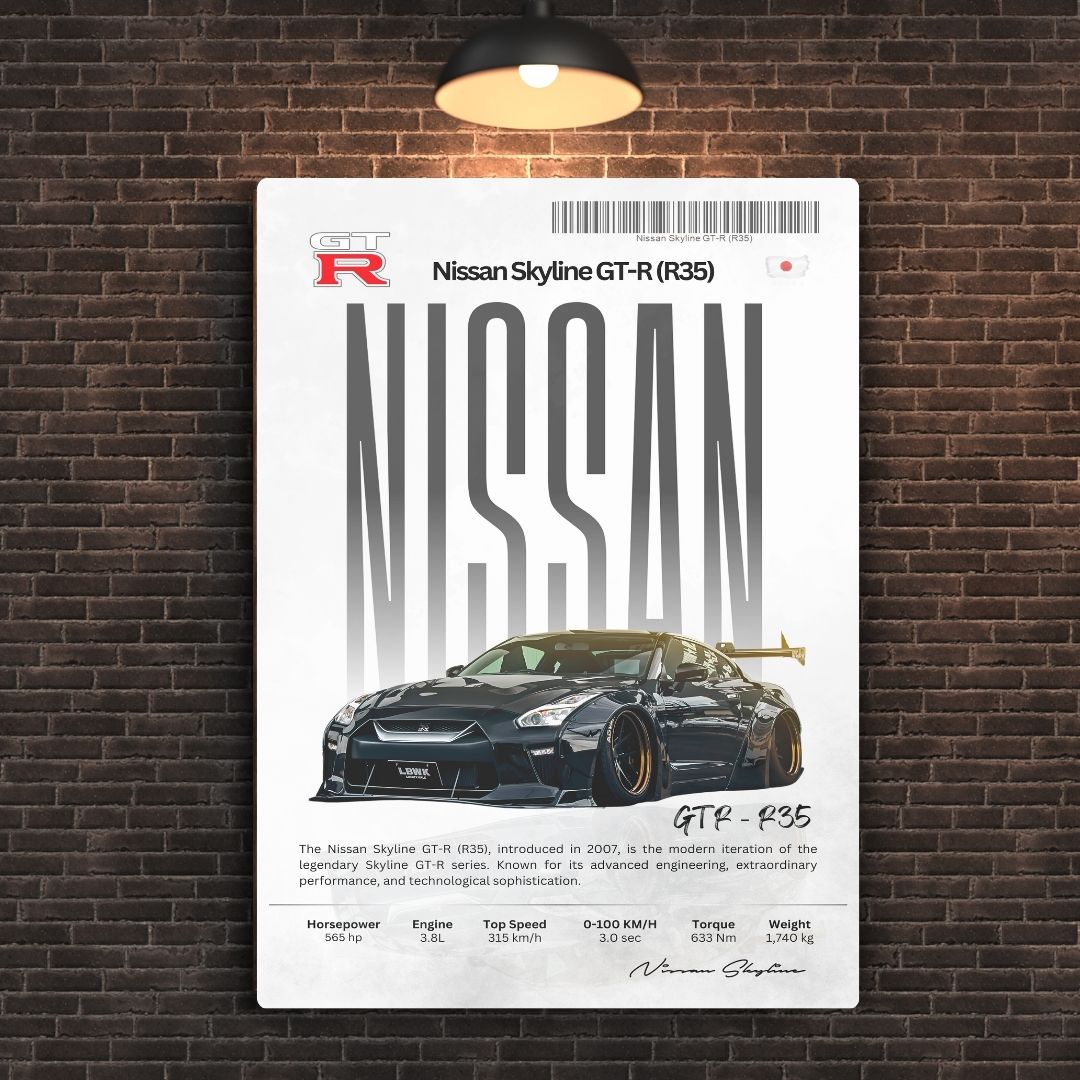 Nissan GTR R35 Metal Poster