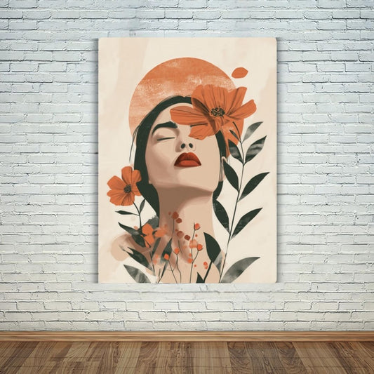 Woman in Bloom Metal Poster