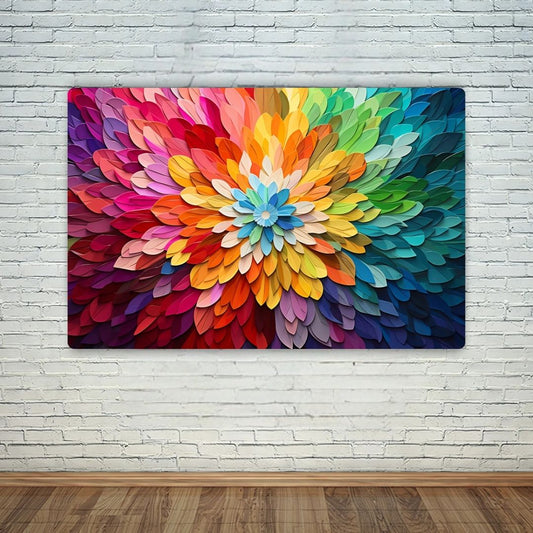 Colorful Floral Burst Metal Poster