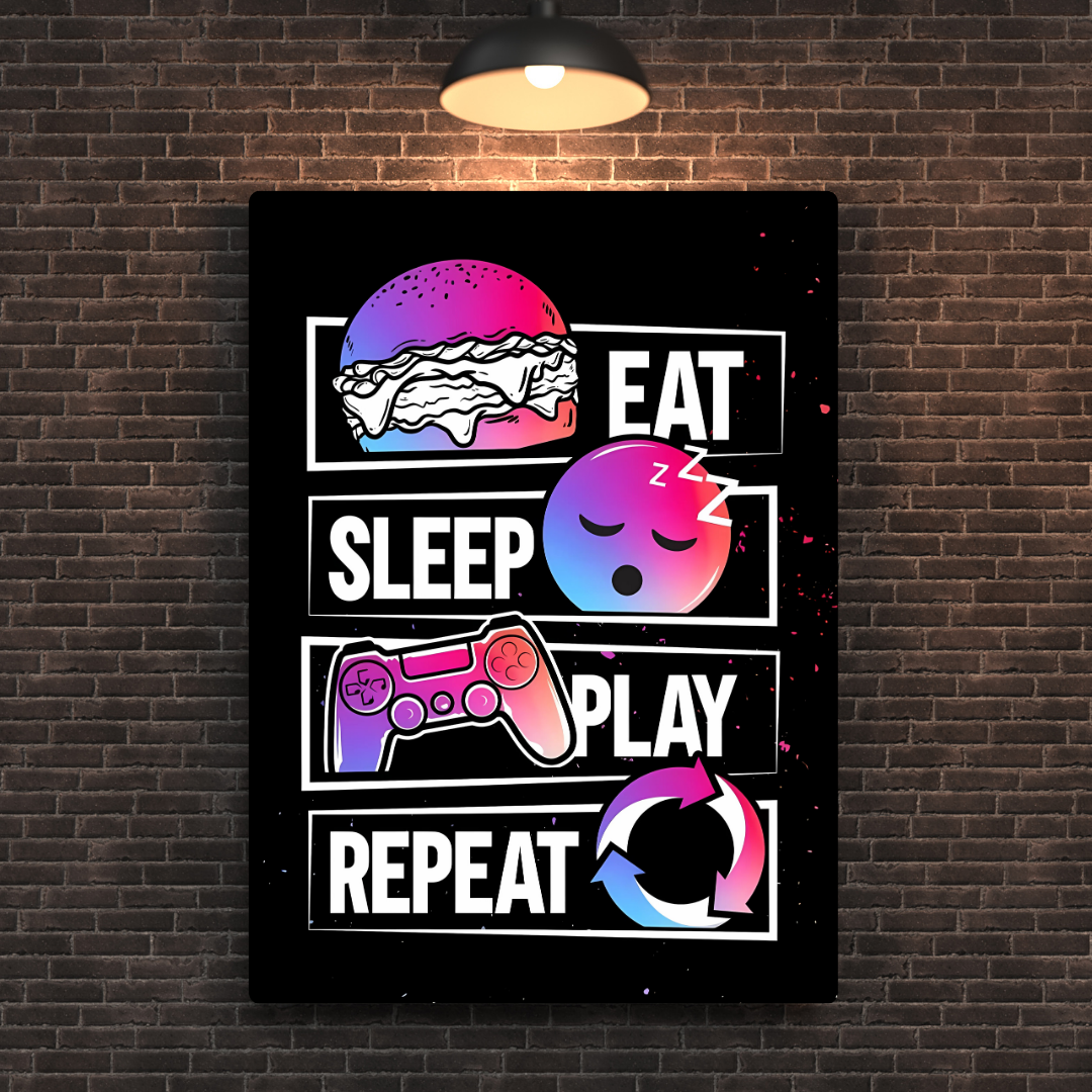 Gamer Routine Metal Poster
