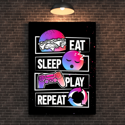 Gamer Routine Metal Poster