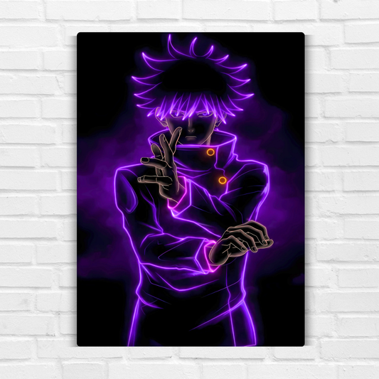 Megumi Fushiguro in Neon Metal Poster