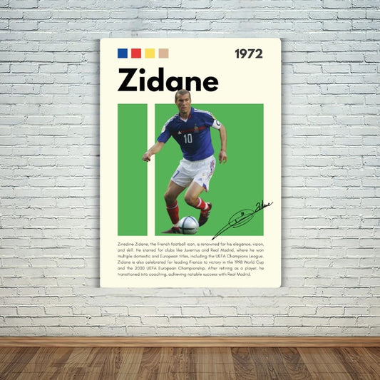 Zinedine Zidane Metal Poster