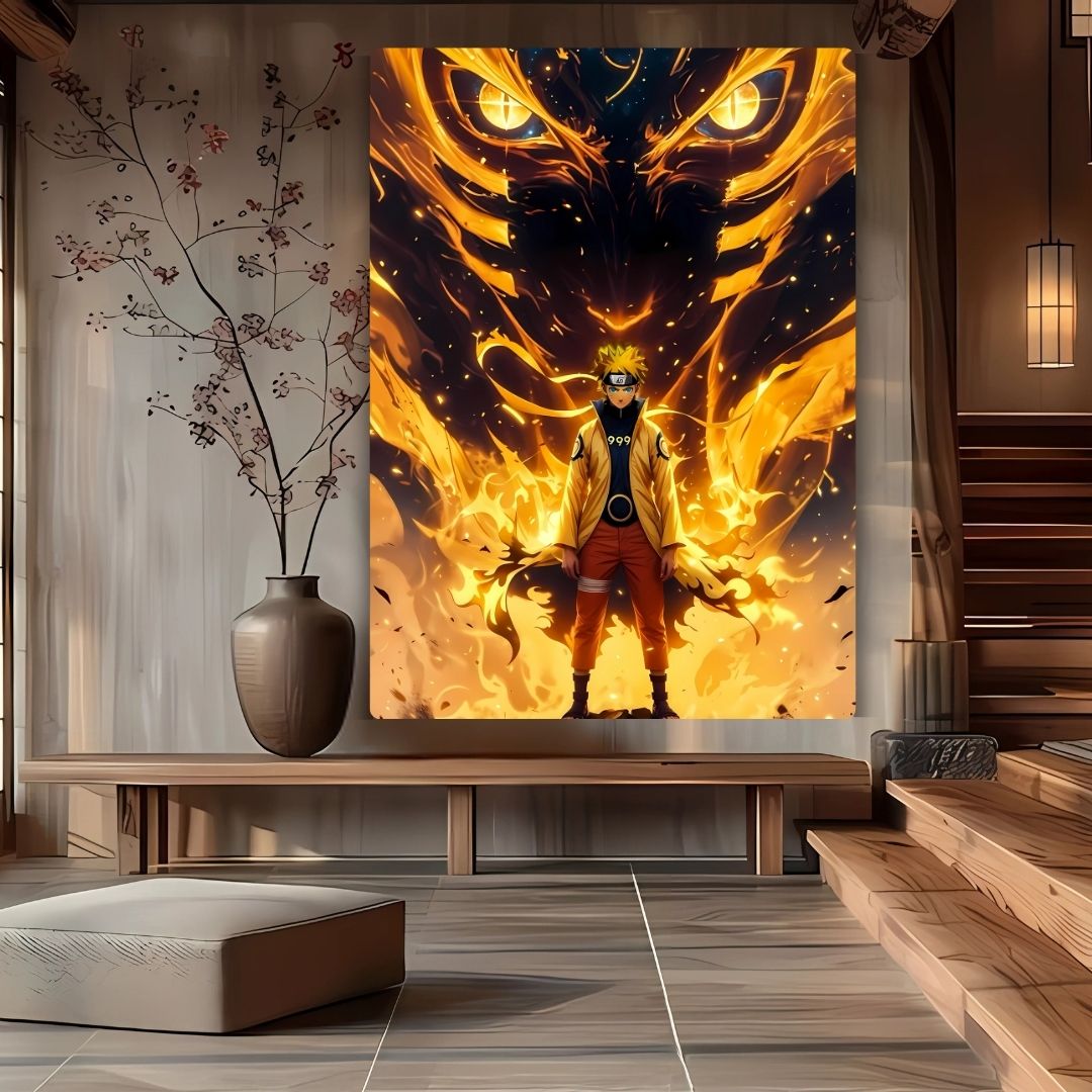 Naruto's Nine-Tailed Power Metal Poster