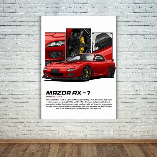 Mazda RX 7 Metal Poster