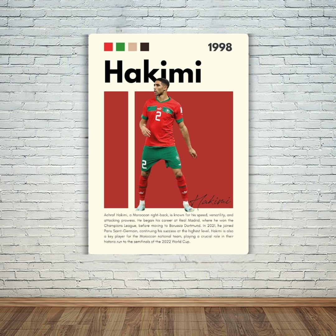 Achraf Hakimi Metal Poster