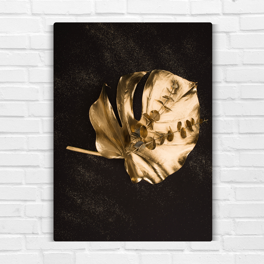 Golden Leaf Art Metal Poster