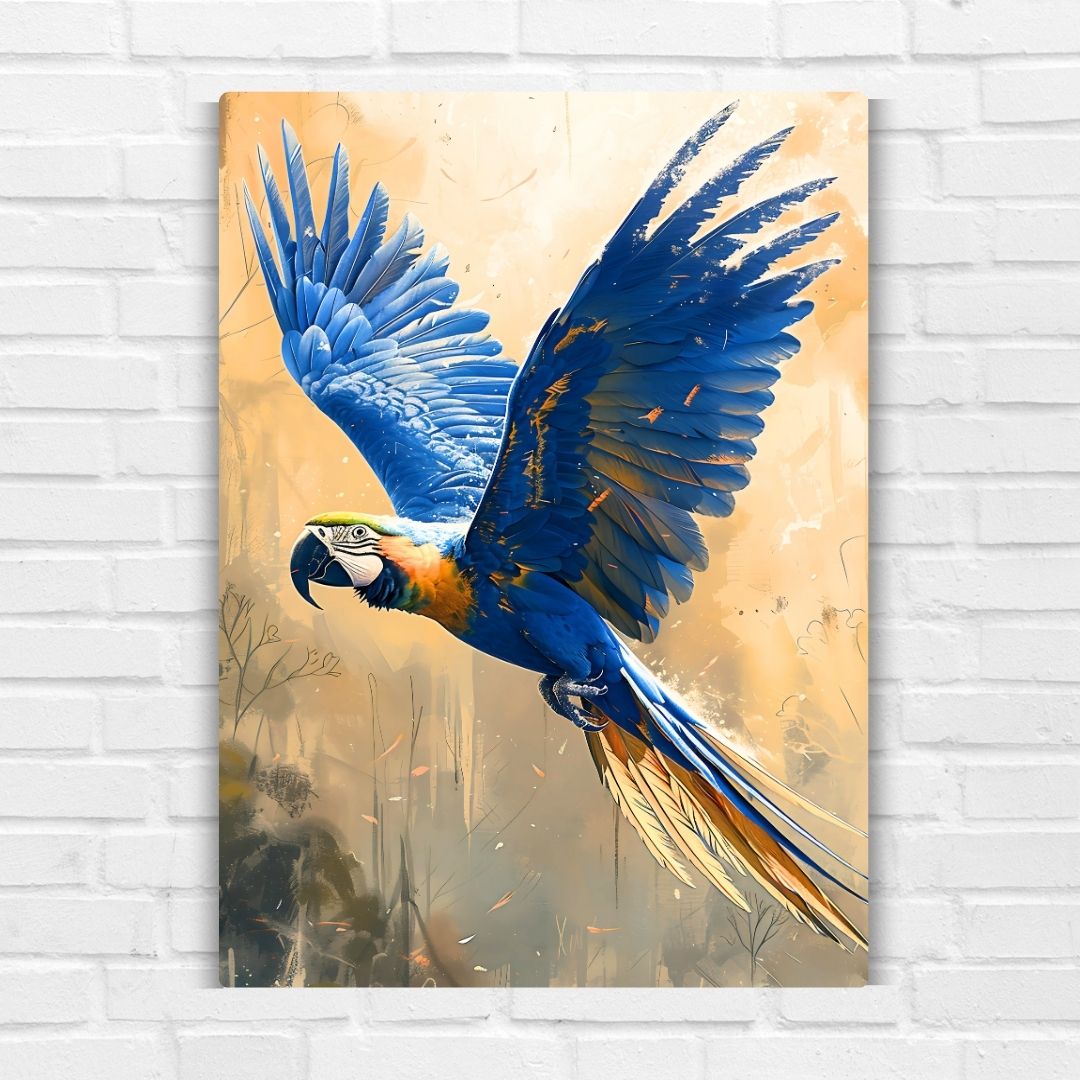 Macaw Blue & Gold Metal Poster