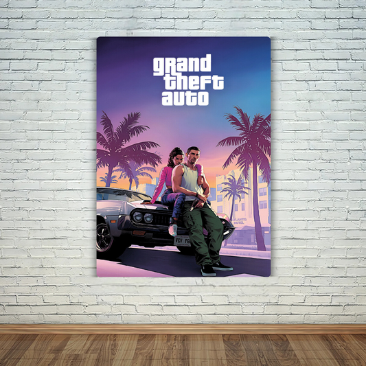 GTA - Portrait Metal Poster