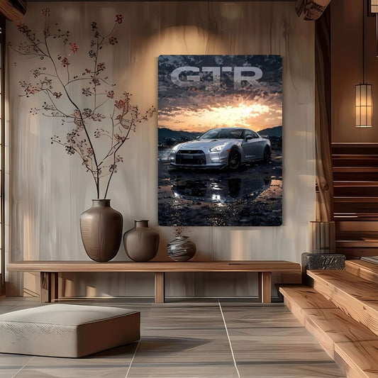 GTR - Silver Lightning Metal Poster