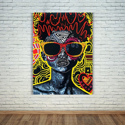 Afro Girl with Sunglasses Metal Poster