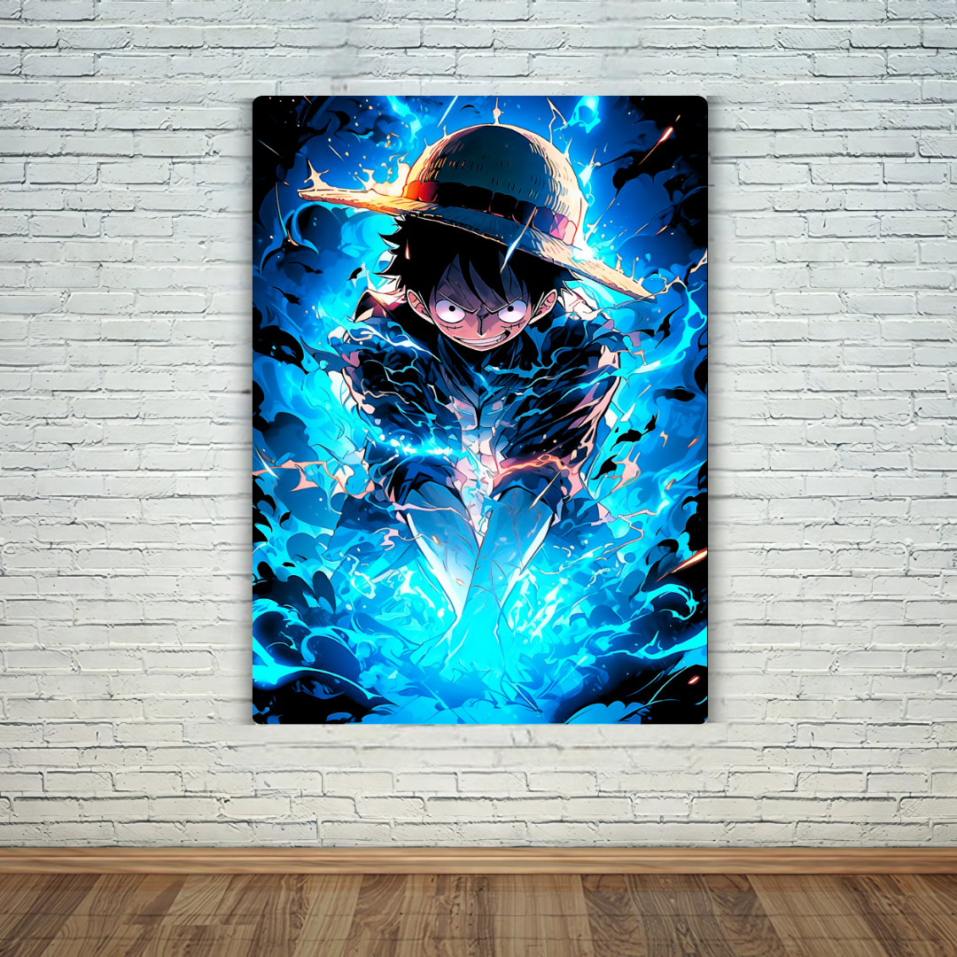 Luffy In Action Metal Poster