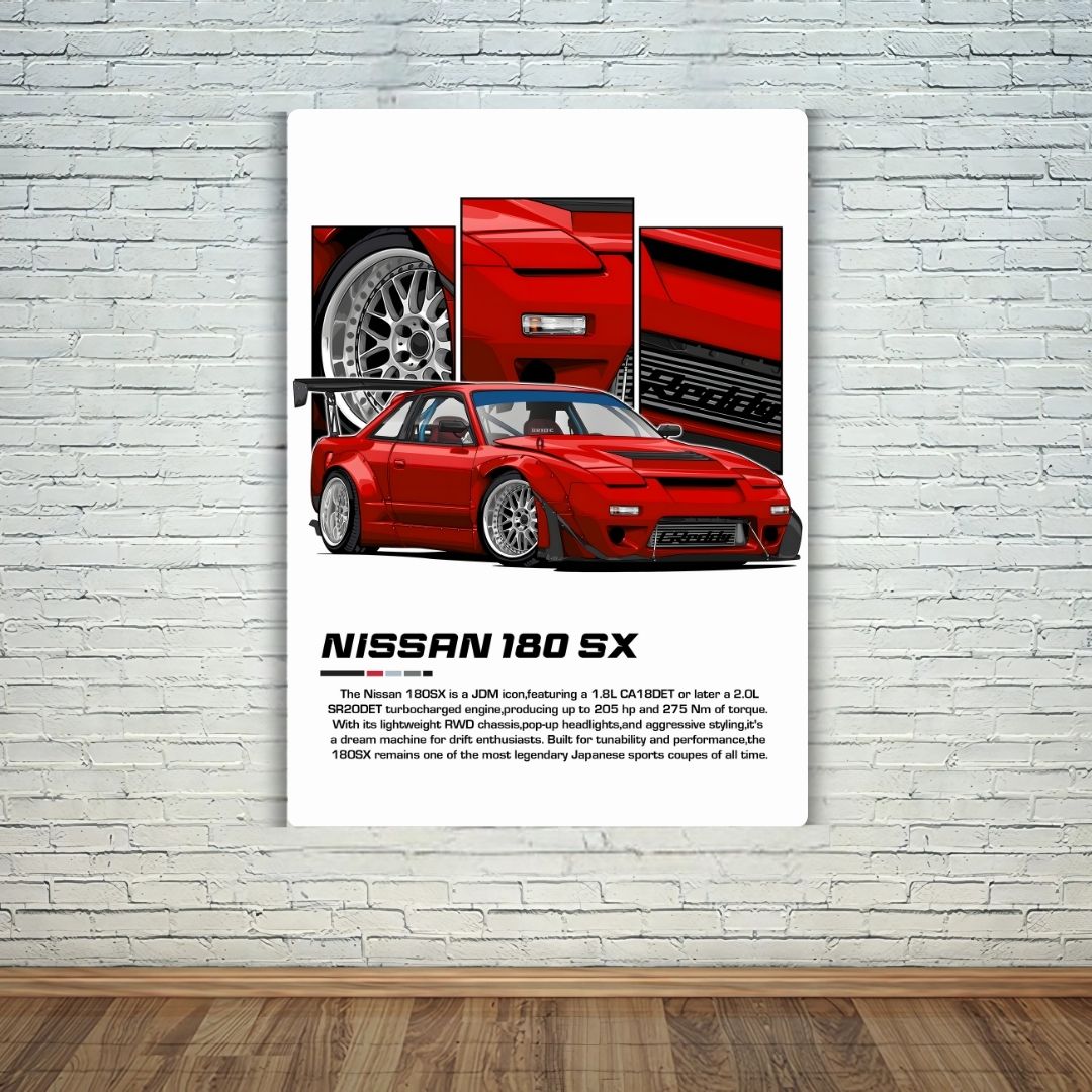 Nissan 180 SX Metal Poster