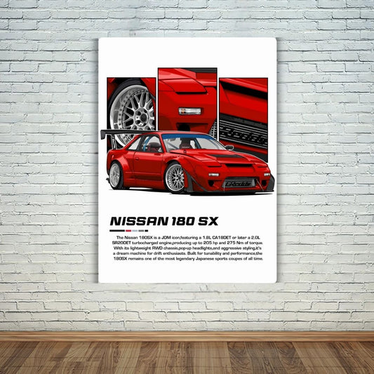 Nissan 180 SX Metal Poster