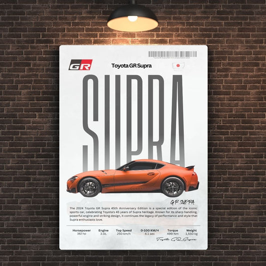 Toyota GR Supra Metal Poster