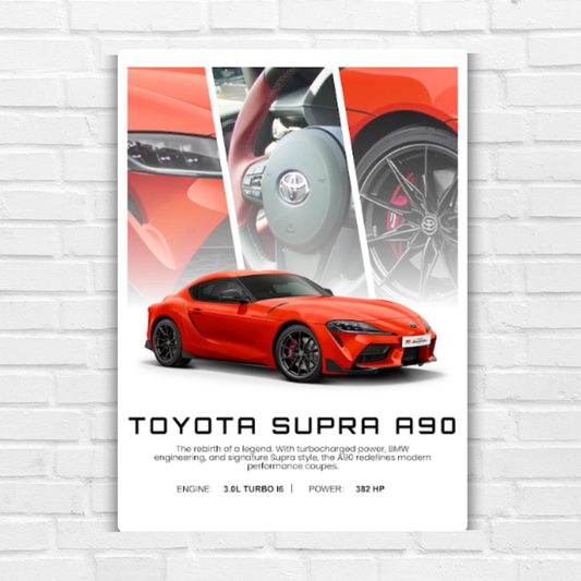 Toyota Supra A90 Metal Poster
