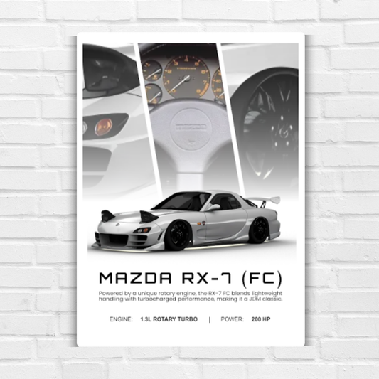 Mazda RX7 FC Metal Poster