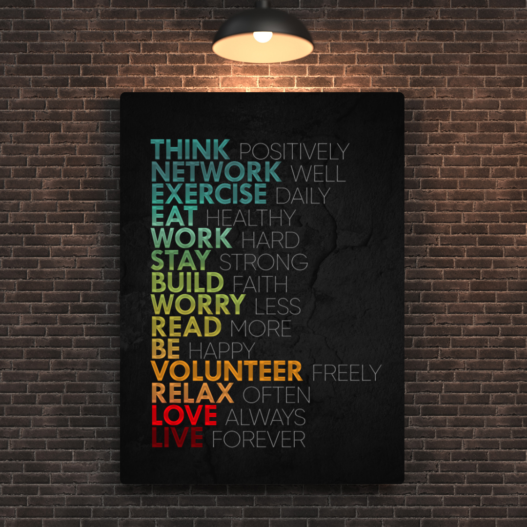 Think Positively Metal Poster