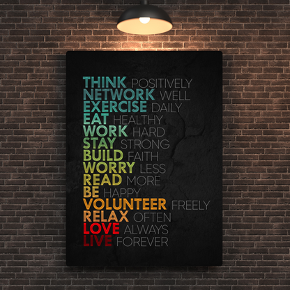Think Positively Metal Poster