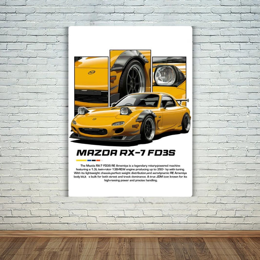 Mazda RX-7 FD3S Metal Poster