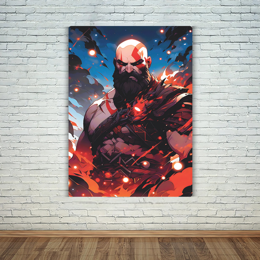 Kratos The God of War Awakens Metal Poster