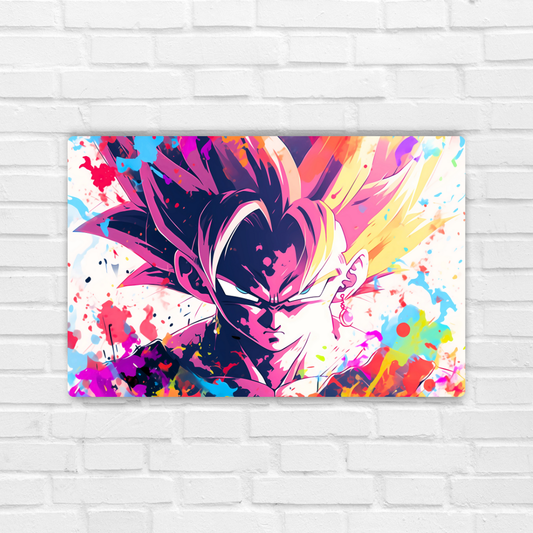 Abstract Goku Metal Poster