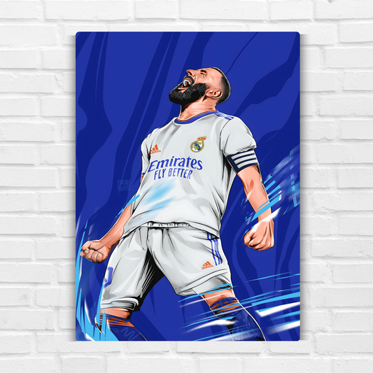 Karim Mostafa Benzema Metal Poster